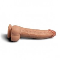 Thrusting & Vibrating Dong Remote Control 13 Functions Silicone Rechargeable Light Brown